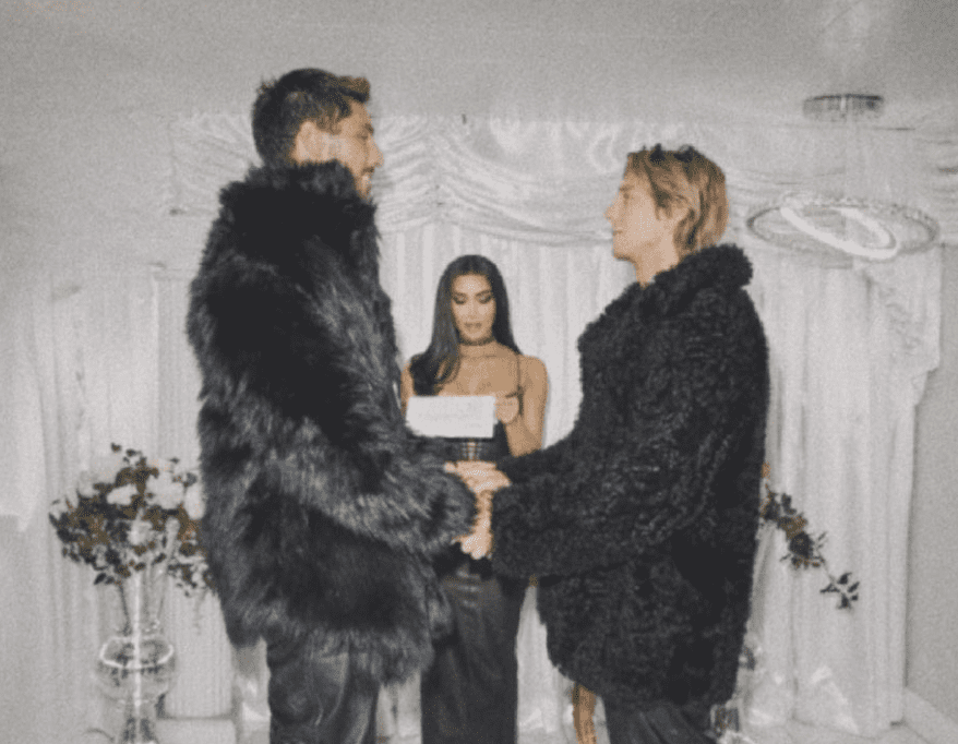 You are currently viewing Furs & Kim K & Shania, oh my! Lukas Gage & Chris Appleton’s wedding pics need to be seen to be believed