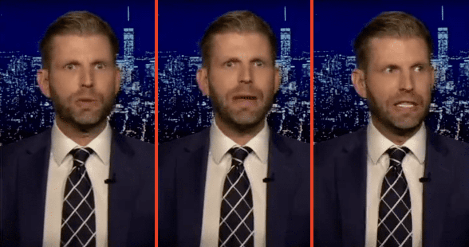 You are currently viewing Someone might want to check on Eric Trump this morning because he looked absolutely psychotic on TV last night