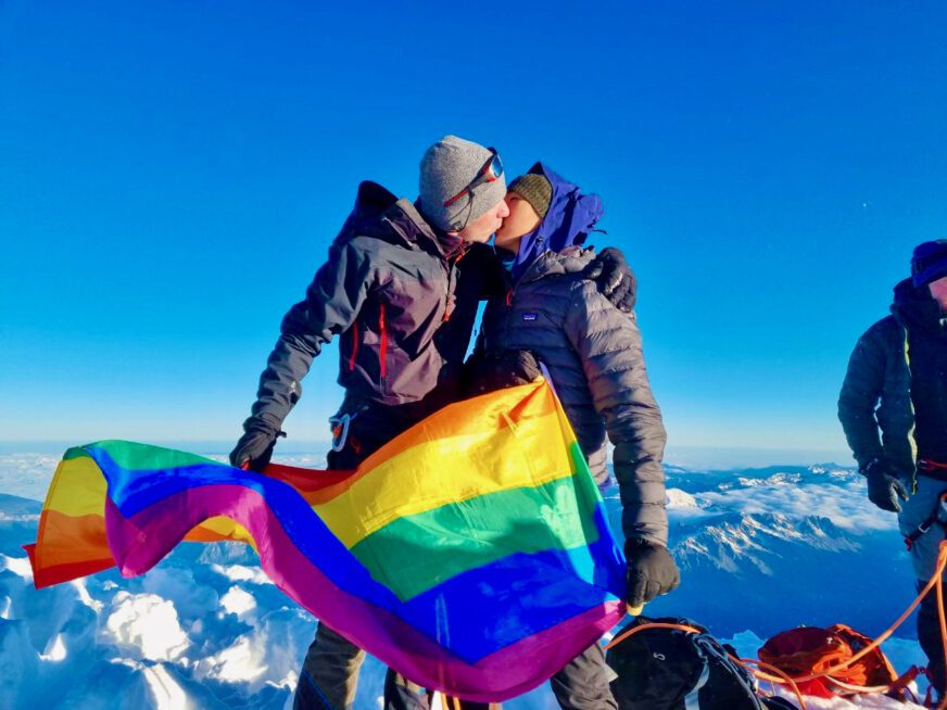 You are currently viewing Climber Dastan Kasmamytov talks about proposing atop Denali… & planting a rainbow flag on Vladimir Putin Peak